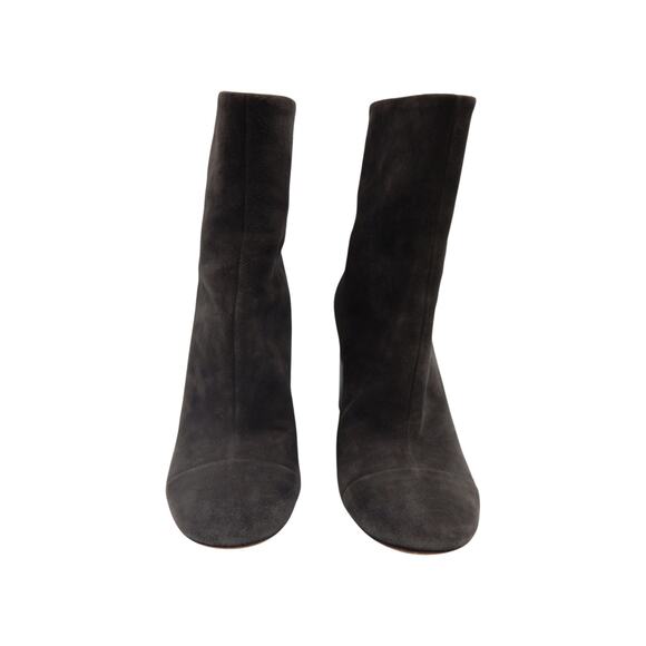 Isabel Marant Suede Back Zip Block Heels Ankle Boots Booties Black Size 38 US 8 - Picture 2 of 9